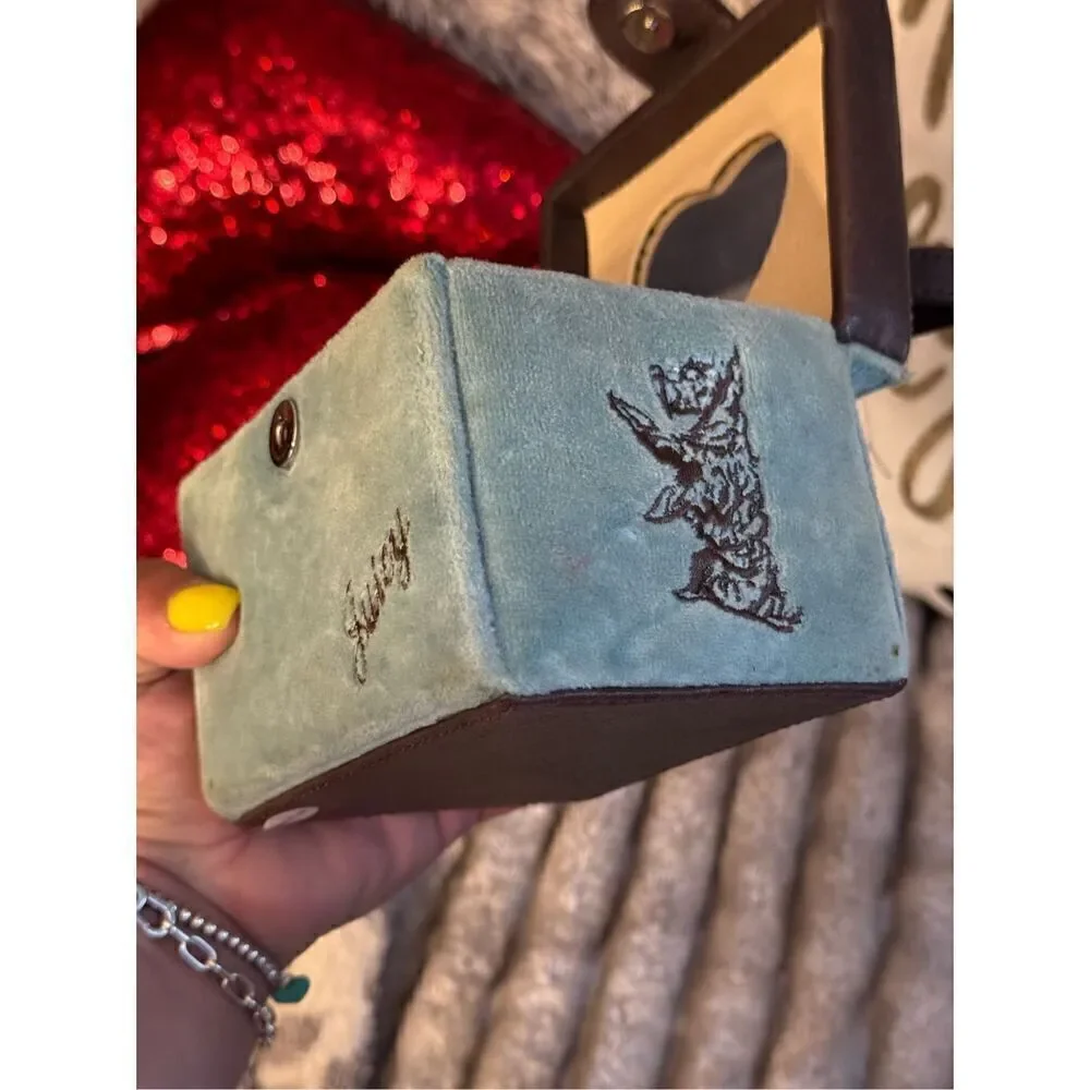 Juicy Couture vintage y2k velour square Jewelry Box bag pouch Case & Storage